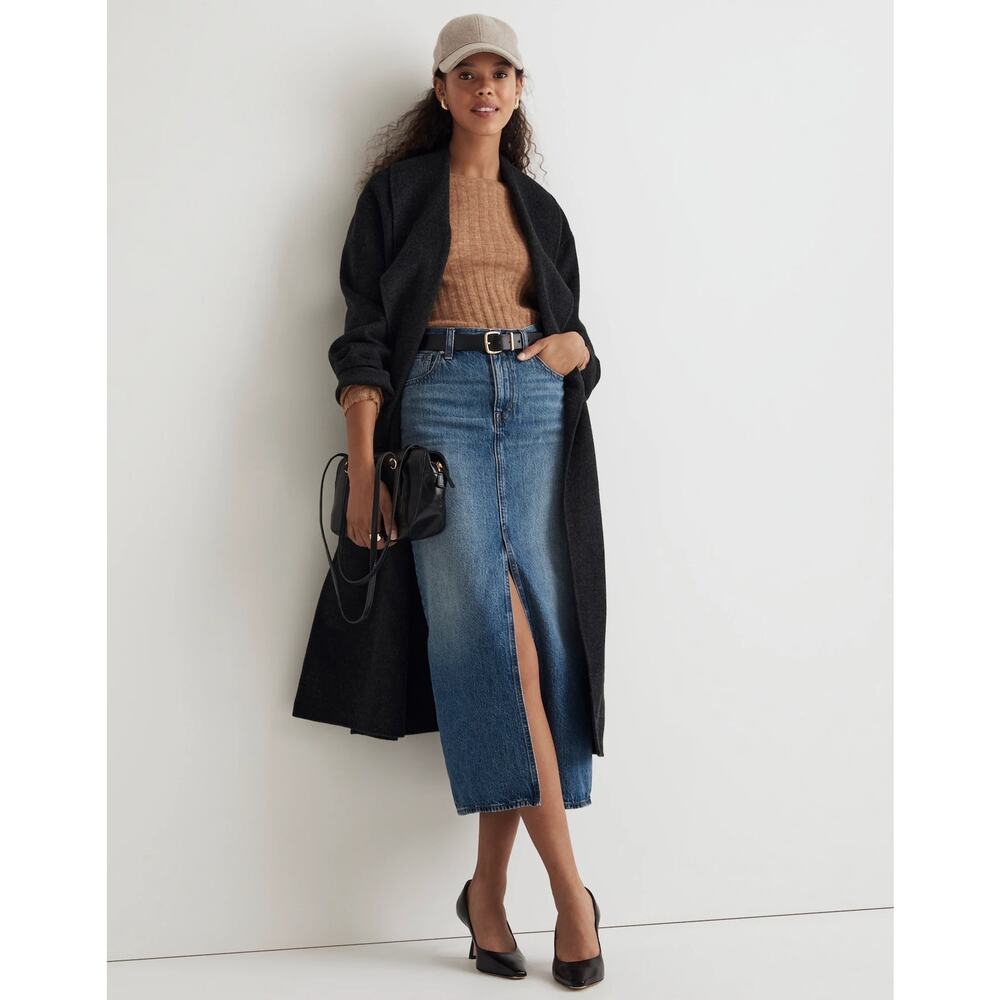 NWT Madewell Denim Mid-Rise Maxi Skirt in Pratt Wash Size 31